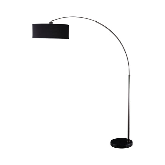 Kawke Drum Shade Floor Lamp Black and Chrome