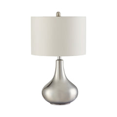 Junko Drum Shade Table Lamp Chrome and White