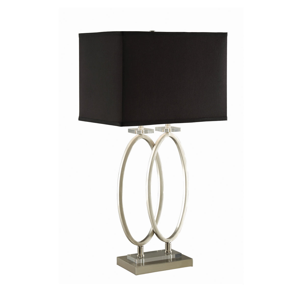 Izuku Rectangular Shade Table Lamp Black and Brushed Nickel