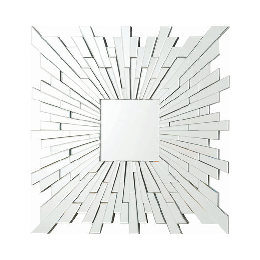 Brantley Square Sunburst Wall Mirror Silver