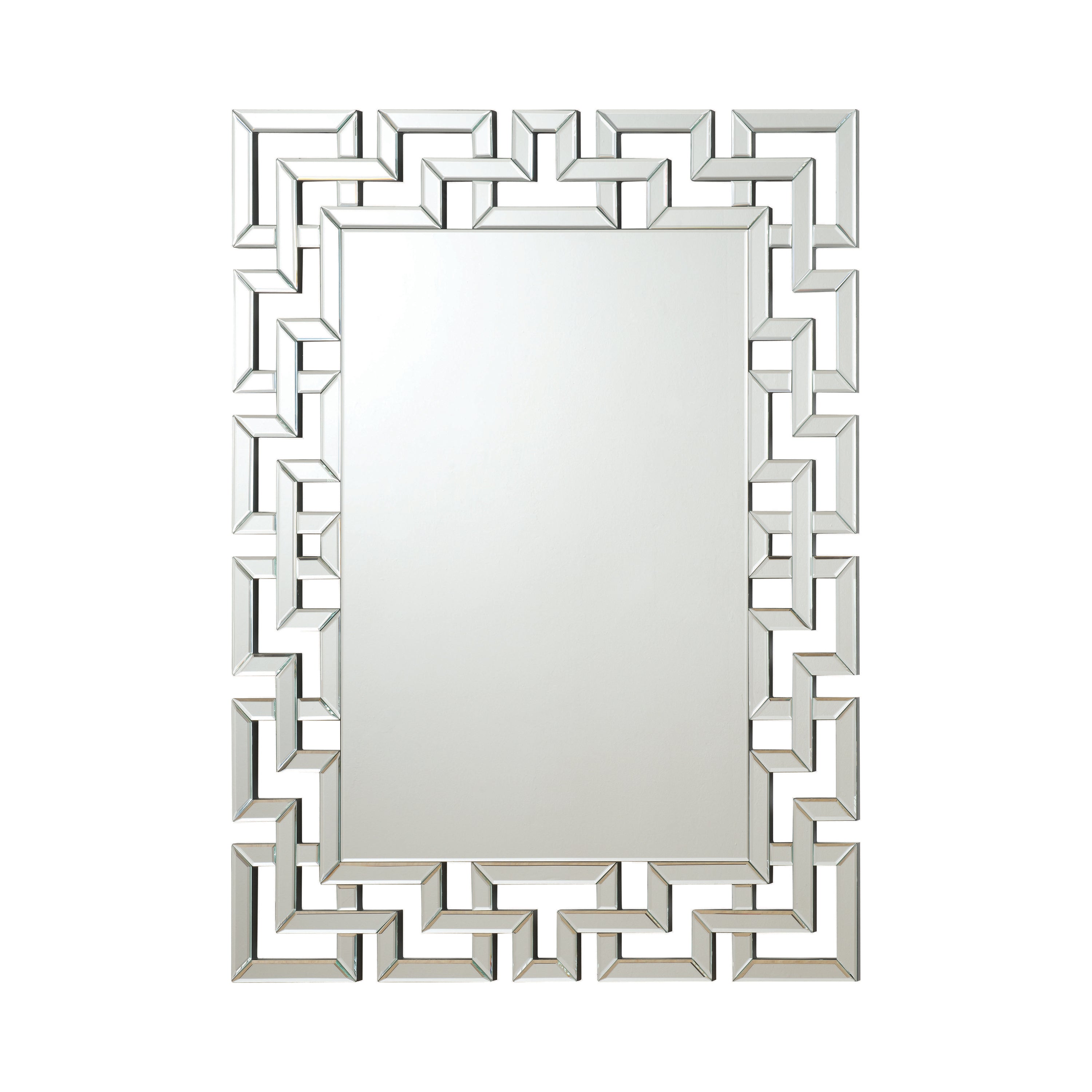 Forman Interlocking Greek Frameless Wall Mirror Silver