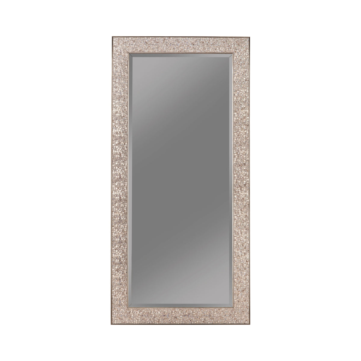 Rollins Rectangular Floor Mirror Silver Sparkle