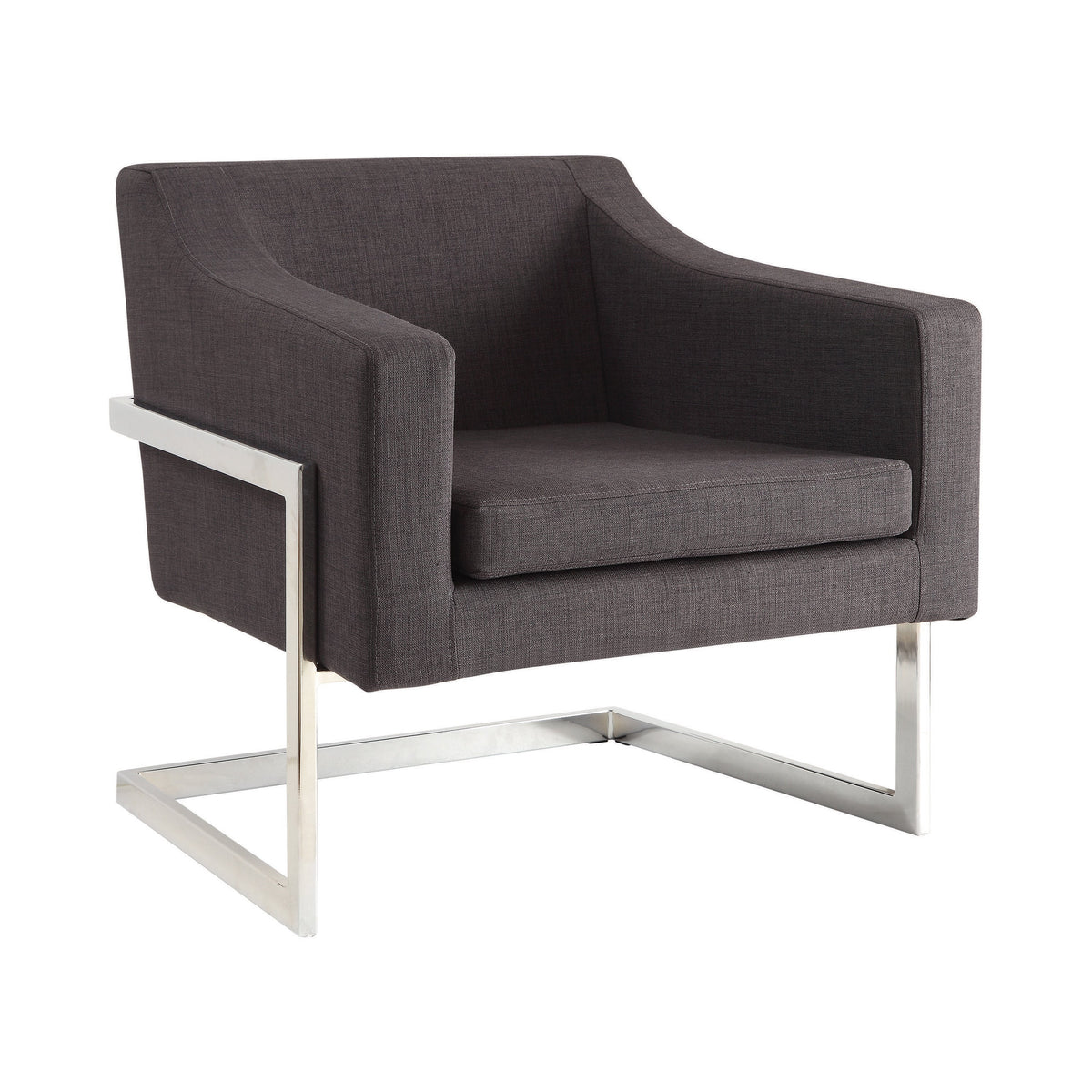 Chris Upholstered Accent Chair Chrome and Grey