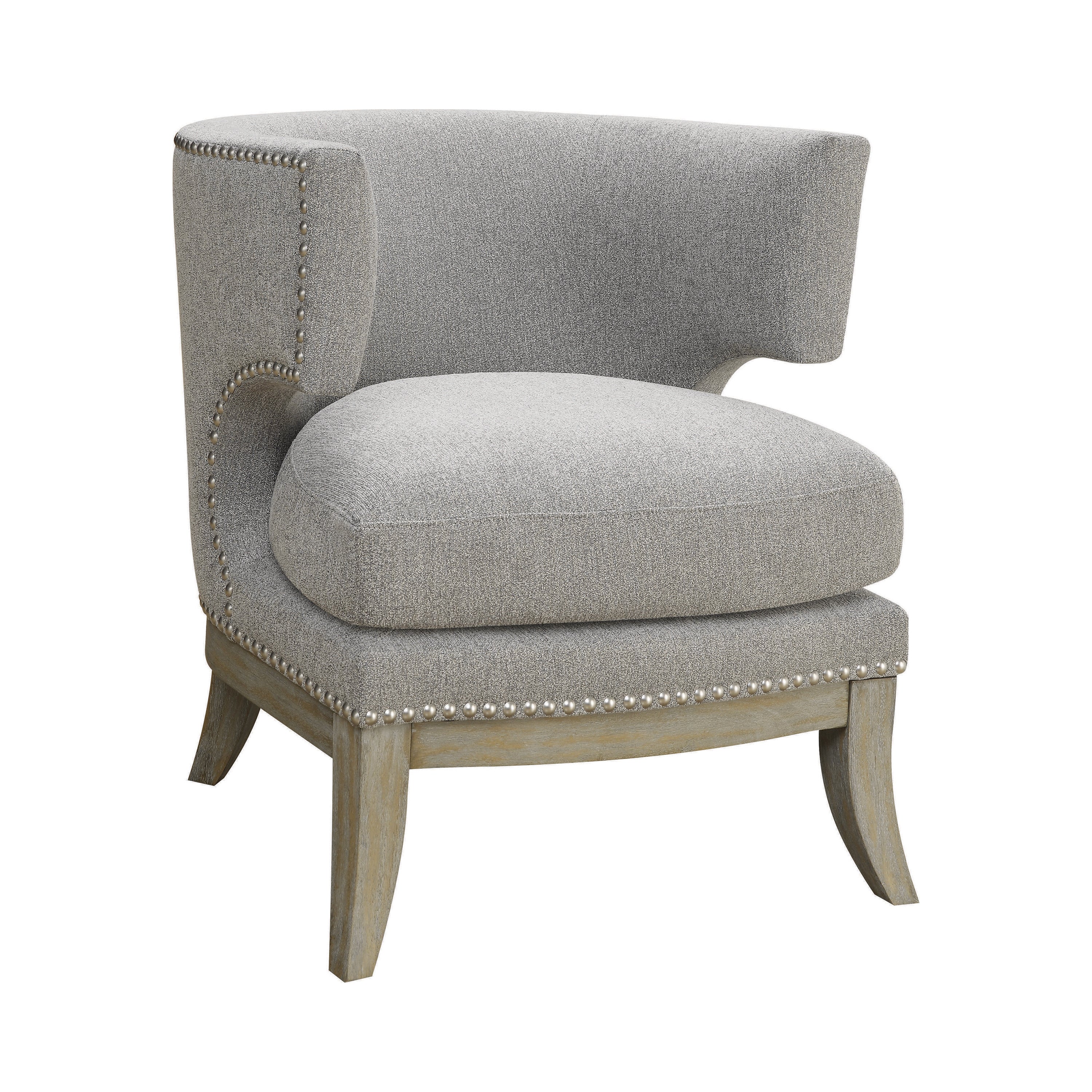 Dominic Barrel Back Accent Chair Grey and Weathered Grey