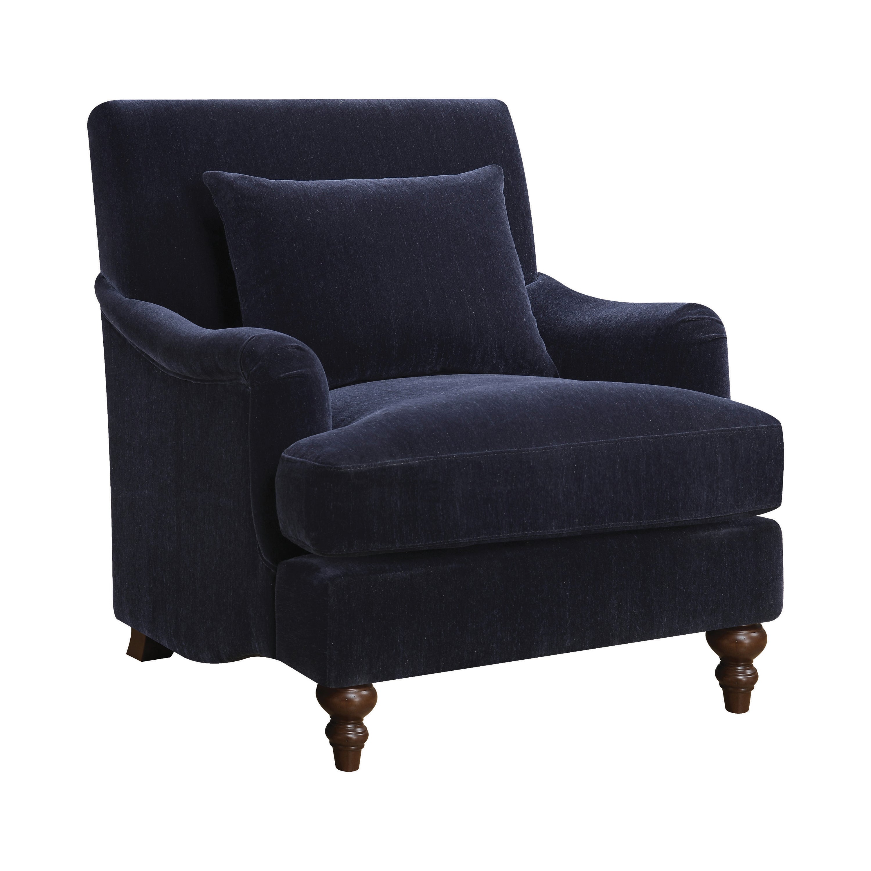 Frodo Upholstered Accent Chair with Turned Legs Midnight Blue