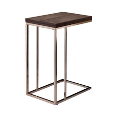 Pedro Expandable Top Accent Table Chestnut and Chrome