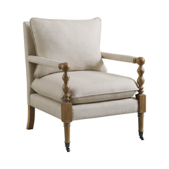 Monaghan Upholstered Accent Chair with Casters Beige