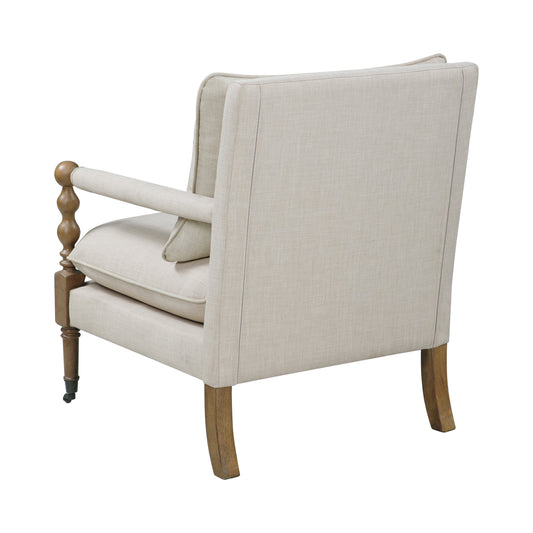 Monaghan Upholstered Accent Chair with Casters Beige