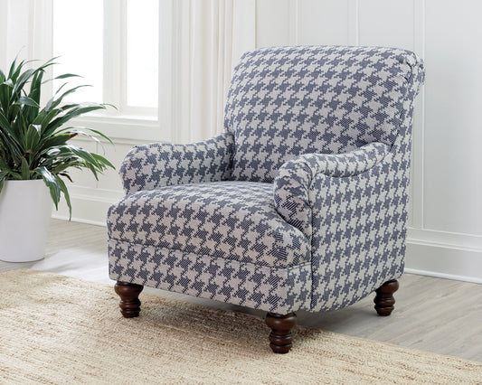 Glenn Recessed Arms Accent Chair Blue