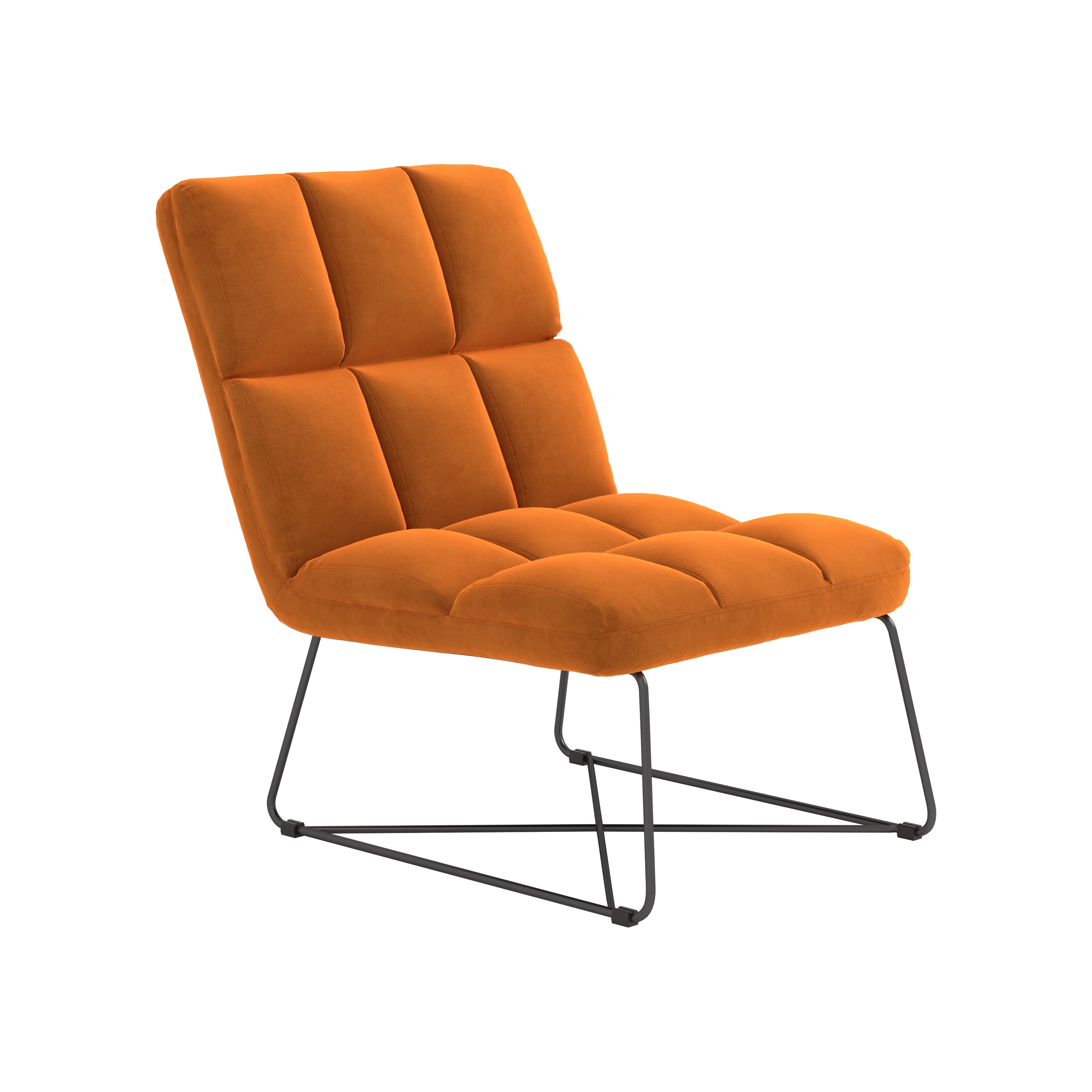 Lux Armless Upholstered Accent Chair Burnt Orange