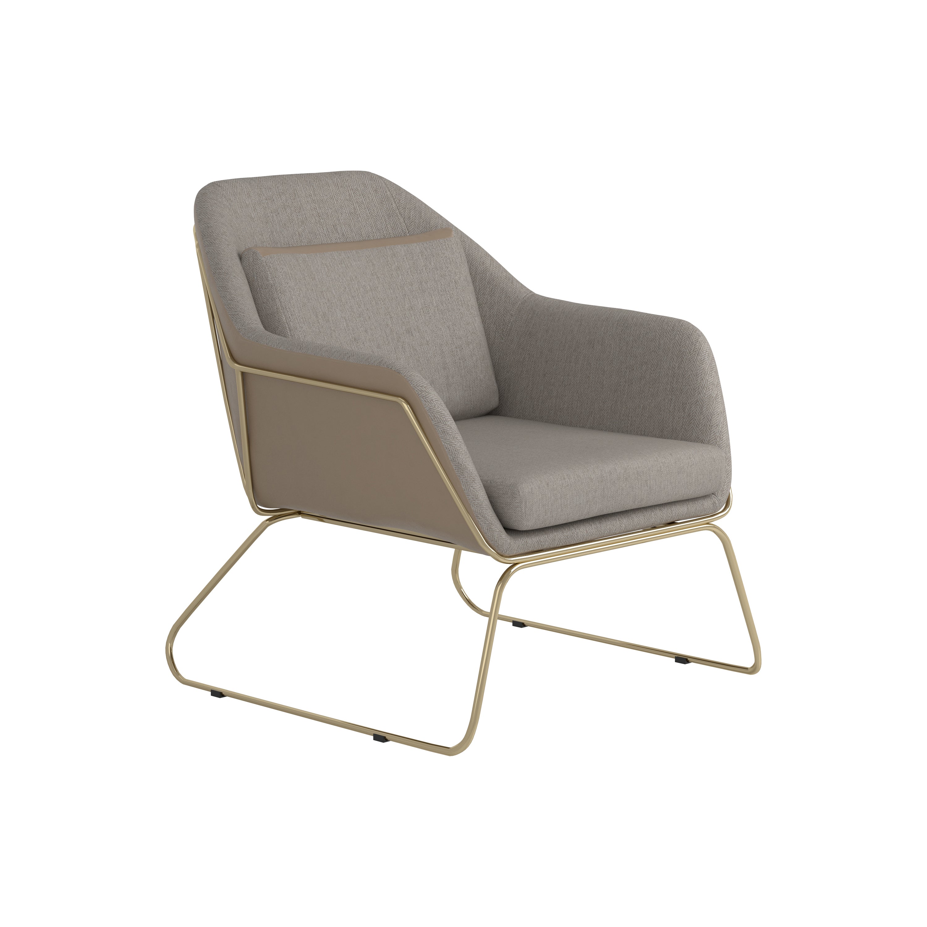 Cody Metal Sled Leg Accent Chair Beige