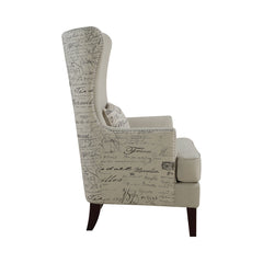 Pippin Curved Arm High Back Accent Chair Cream