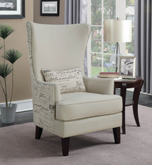 Pippin Curved Arm High Back Accent Chair Cream