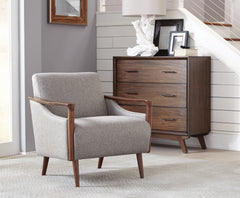 Justin Upholstered Accent Chair Grey and Brown