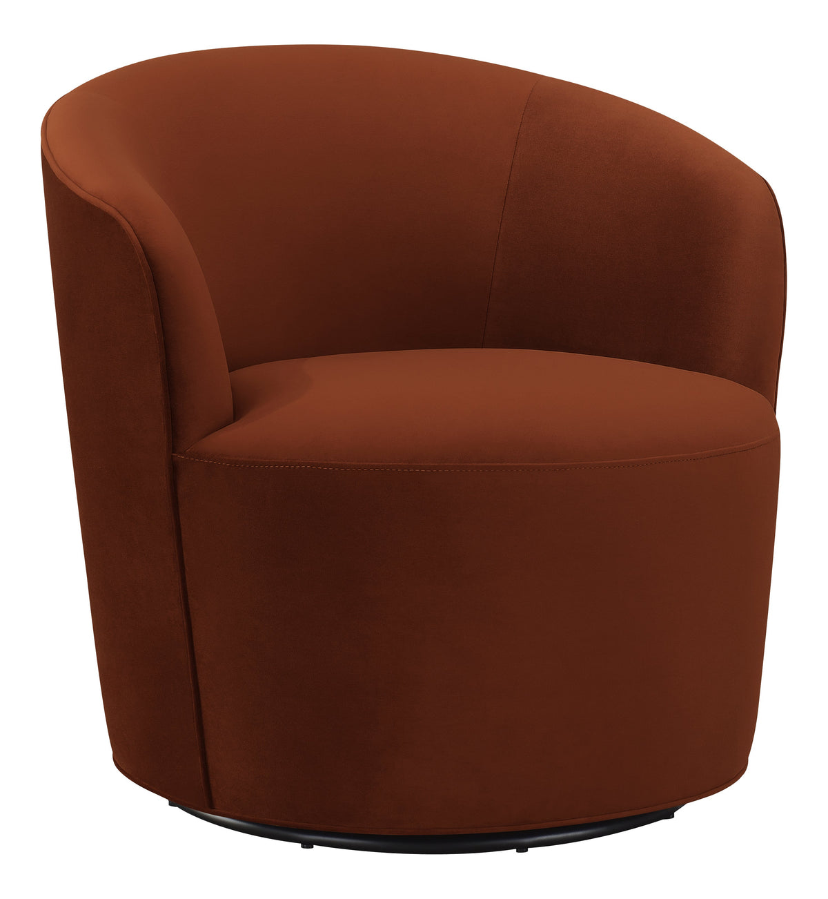 Joyce Sloped Arms Swivel Chair Burnt Orange