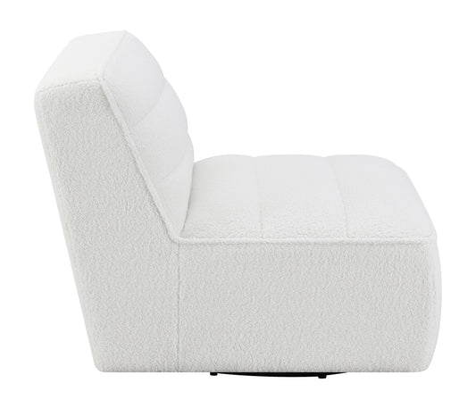 Cobie Upholstered Swivel Armless Chair Natural