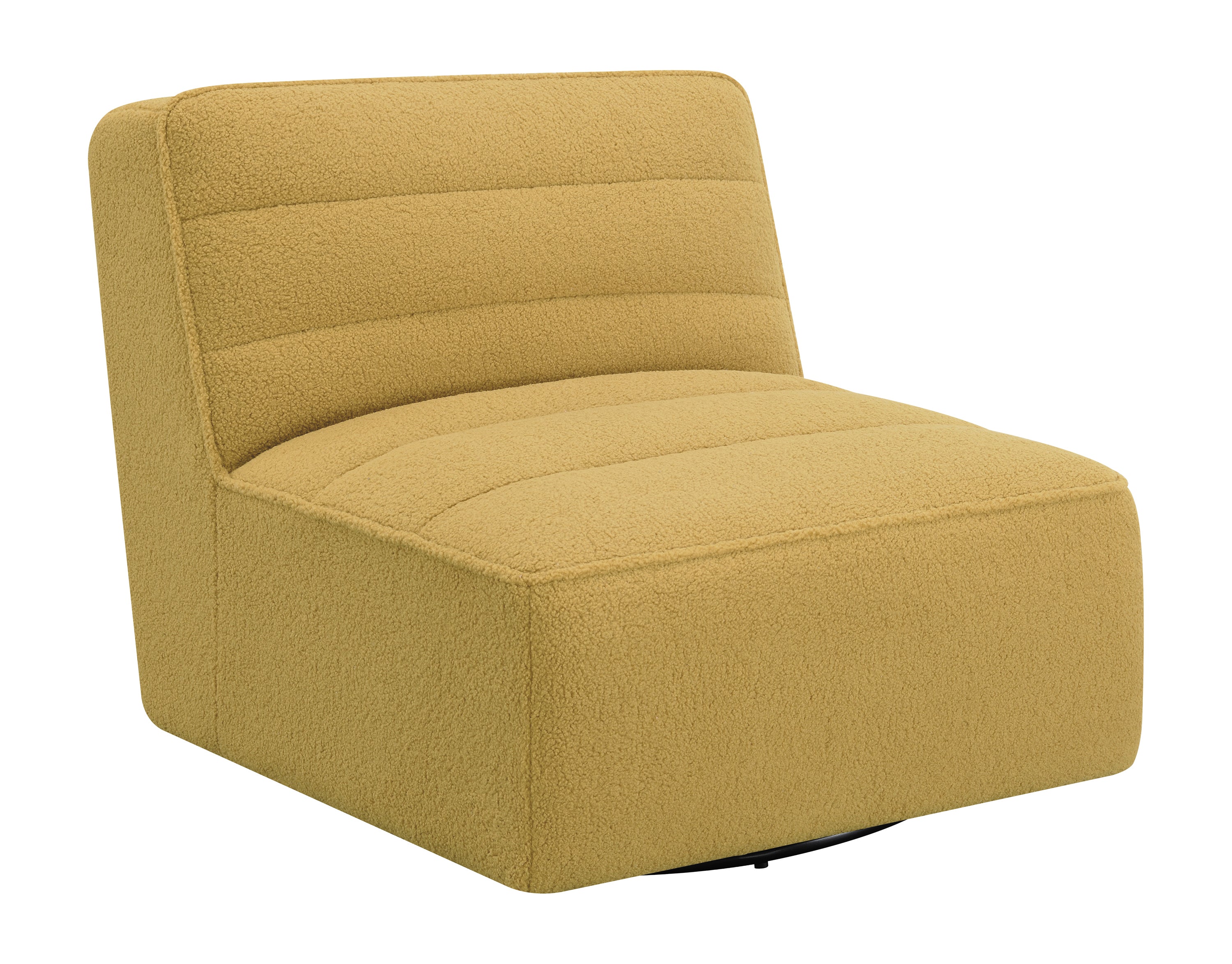 Cobie Upholstered Swivel Armless Chair Mustard