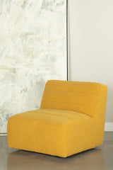 Cobie Upholstered Swivel Armless Chair Mustard