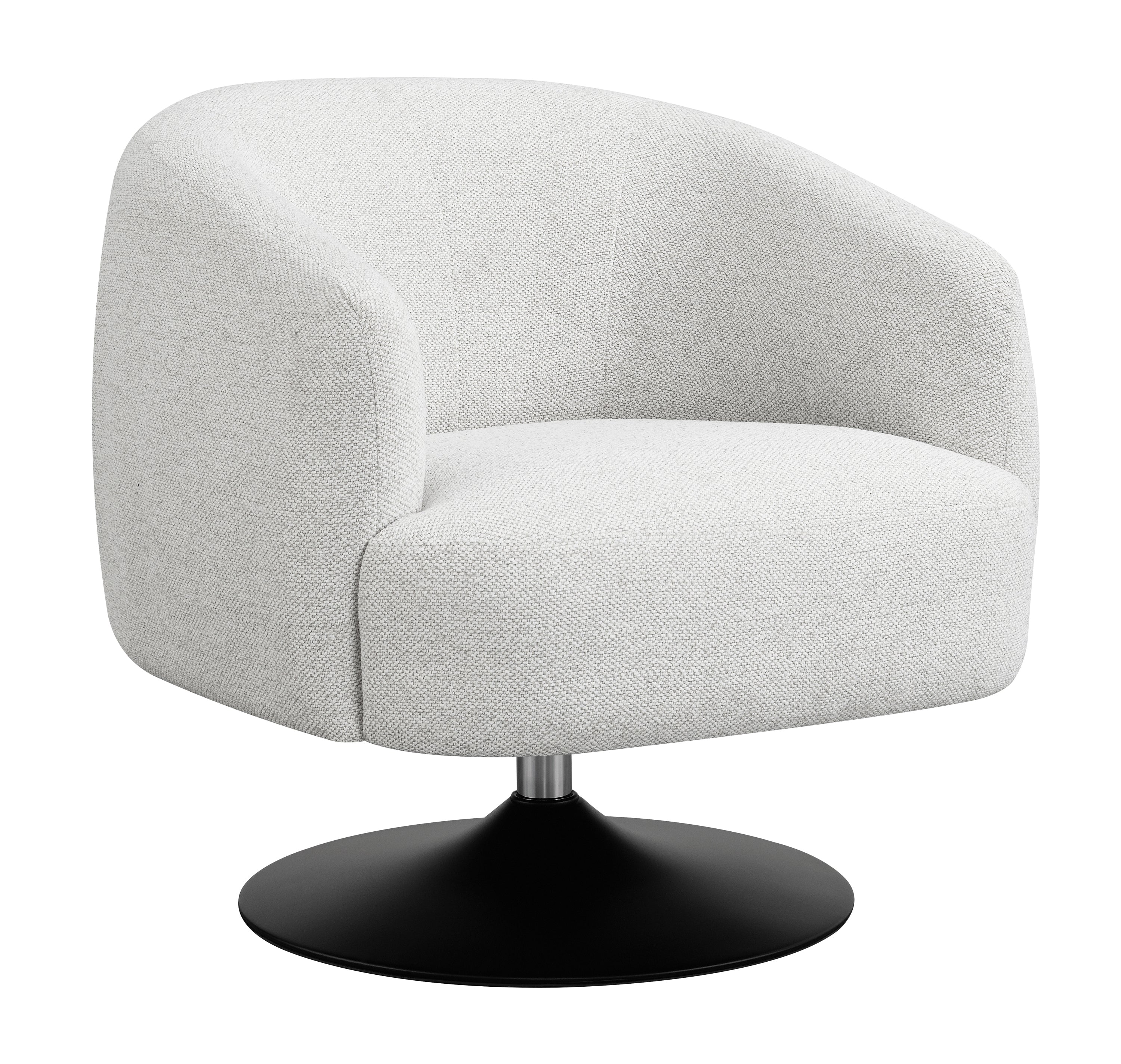 Dave Upholstered Swivel Accent Chair Beige and Matte Black