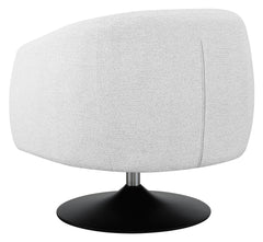 Dave Upholstered Swivel Accent Chair Beige and Matte Black