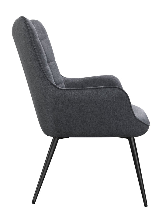 Isla Upholstered Flared Arms Accent Chair with Grid Tufted