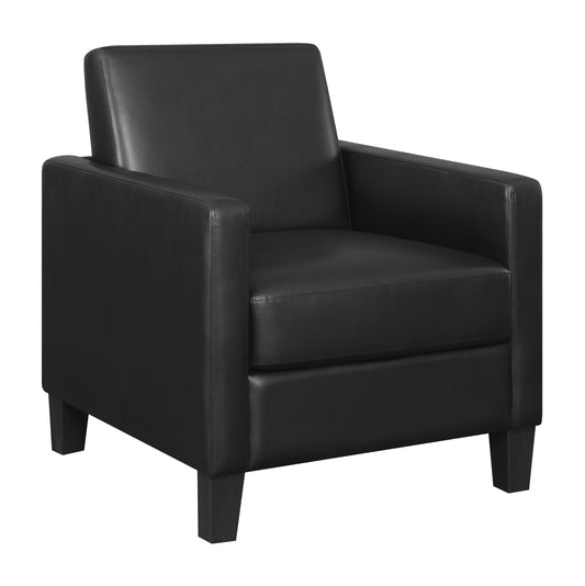 Julio Upholstered Accent Chair with Track Arms Black