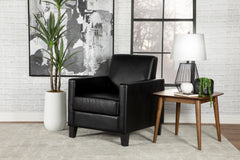 Julio Upholstered Accent Chair with Track Arms Black