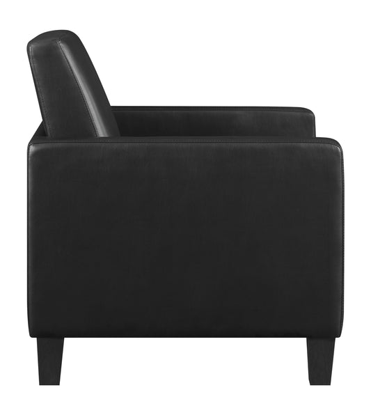 Julio Upholstered Accent Chair with Track Arms Black