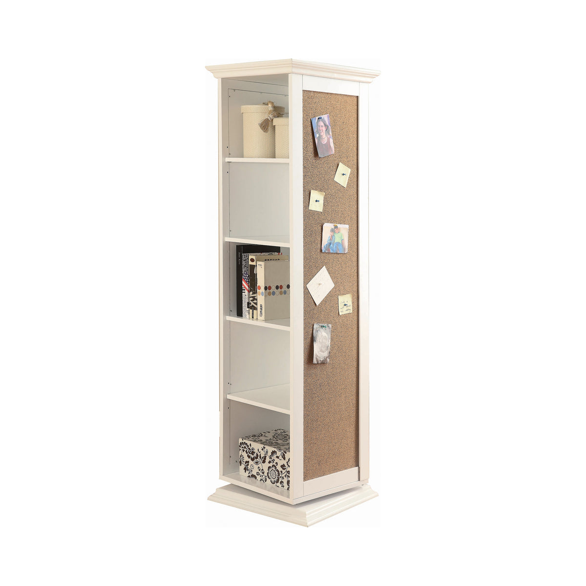 Robinsons Swivel Accent Cabinet with Cork Board White