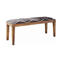 Lamont Rectangular Upholstered Bench Natural and Navy