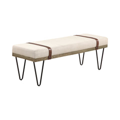 Austin Upholstered Bench Beige and Black