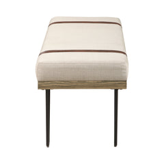 Austin Upholstered Bench Beige and Black