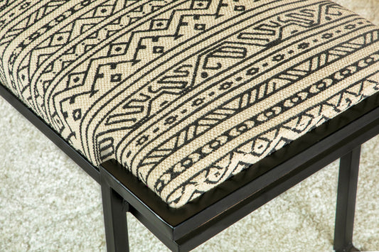 Alfaro Upholstered Accent Bench Black and White