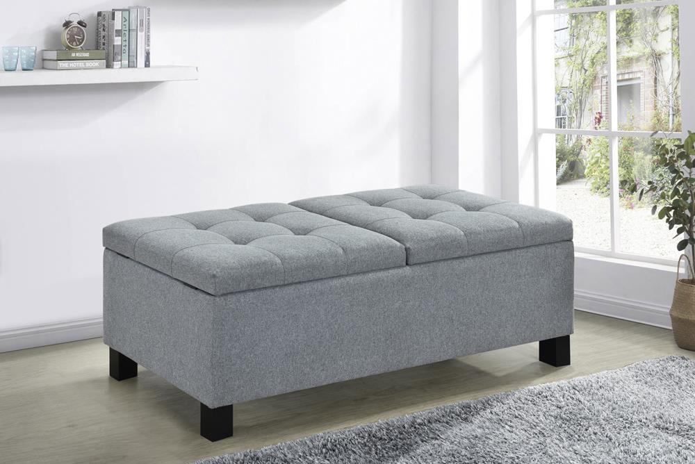 Jonneke Corner Split Storage Bench Grey