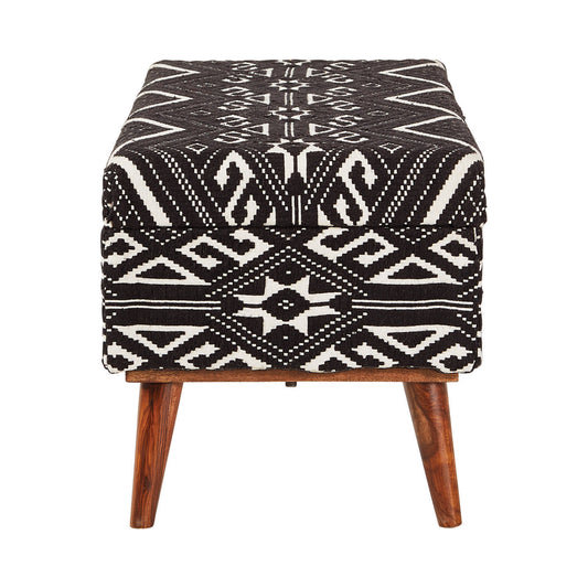 Cababi Upholstered Storage Bench Black and White