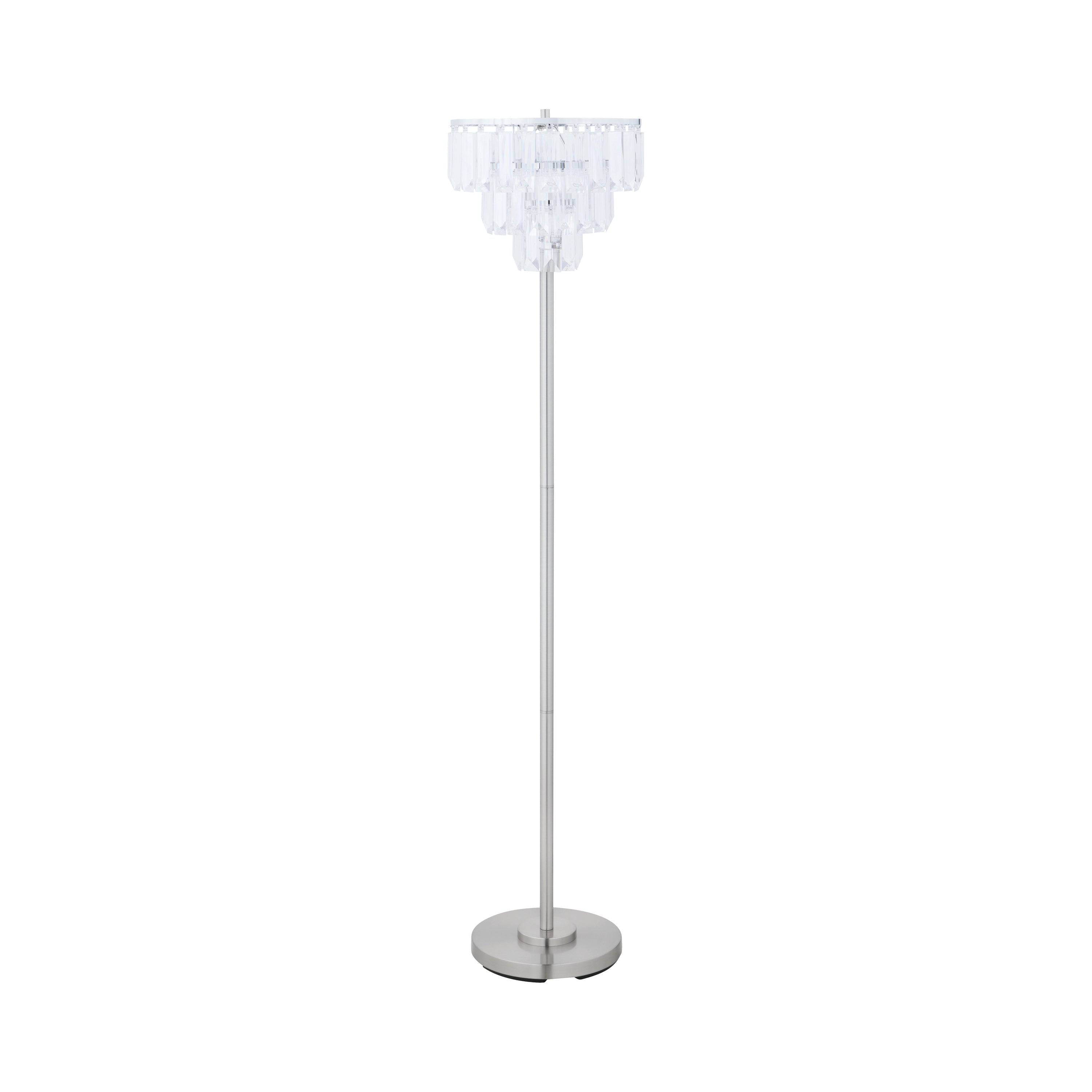 Anya Metal Base Floor Lamp Chrome and Crystal