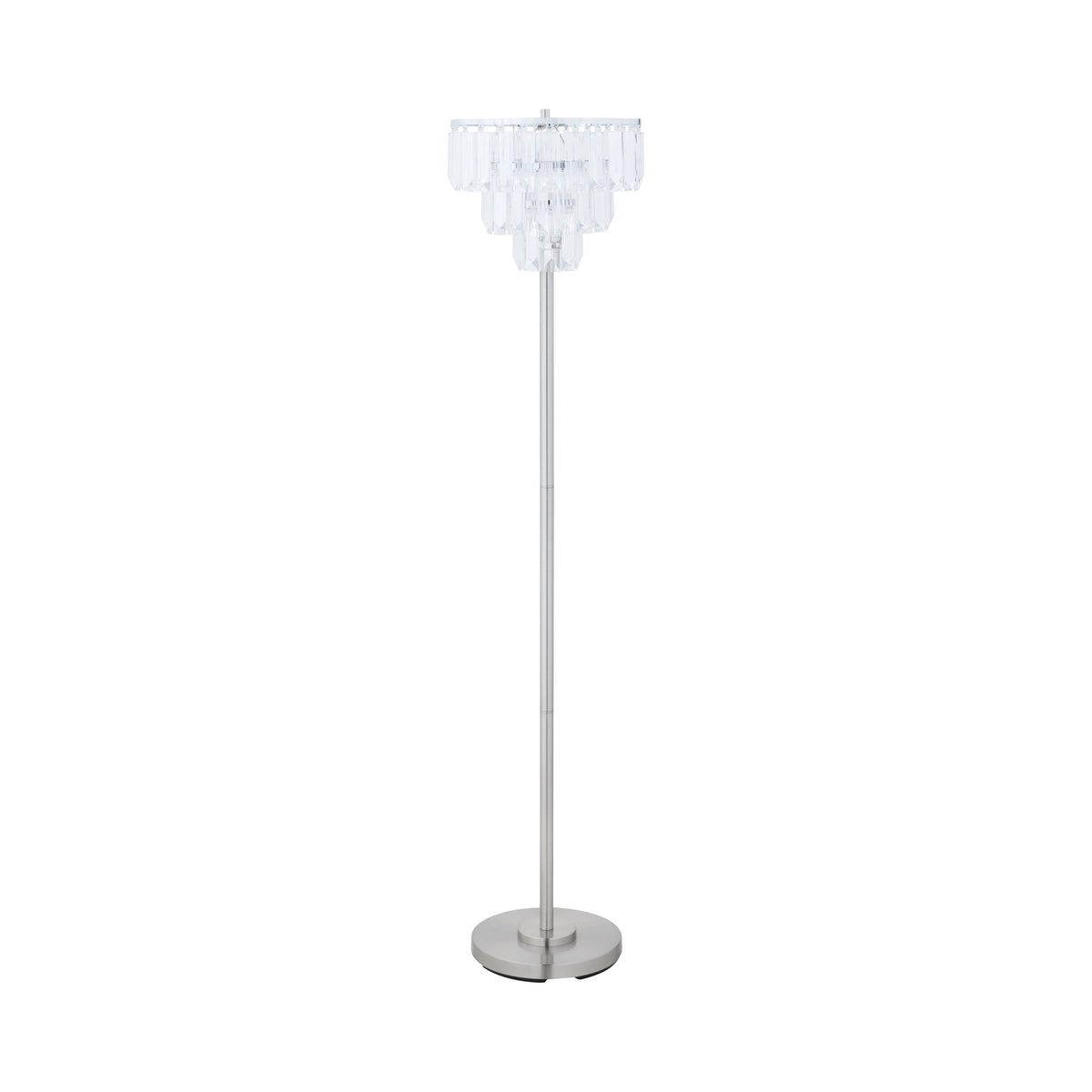 Anya Metal Base Floor Lamp Chrome and Crystal