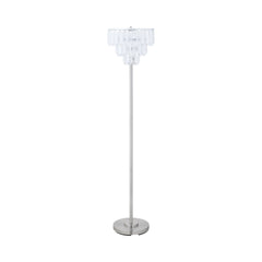 Anya Metal Base Floor Lamp Chrome and Crystal