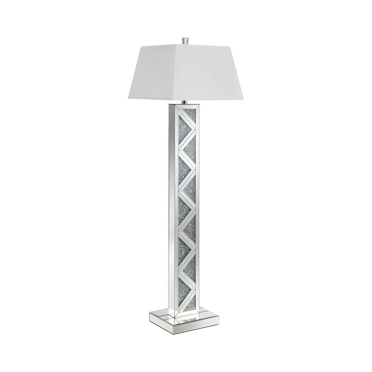 Carmen Geometric Base Floor Lamp Silver