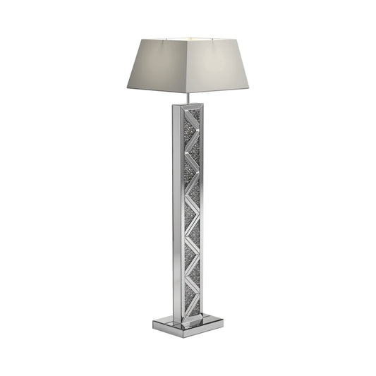 Carmen Geometric Base Floor Lamp Silver