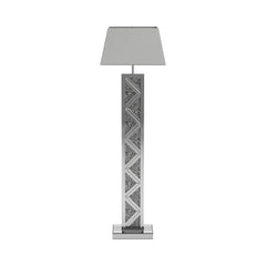 Carmen Geometric Base Floor Lamp Silver