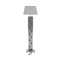 Carmen Geometric Base Floor Lamp Silver