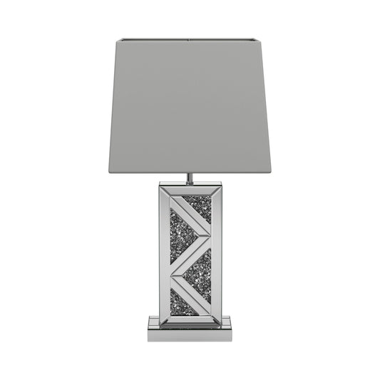 Carmen Geometric Base Table Lamp Silver