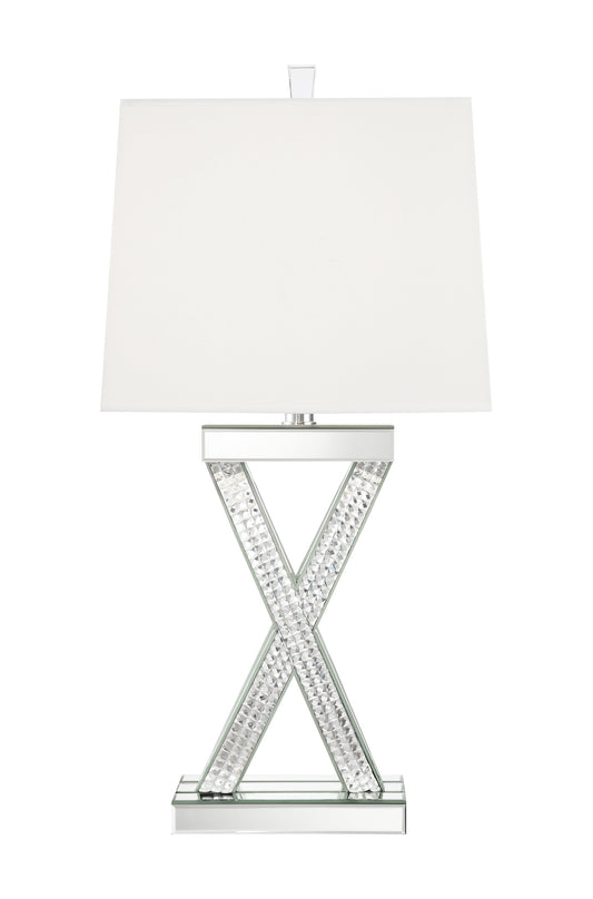 Dominick Table Lamp with Rectange Shade White and Mirror