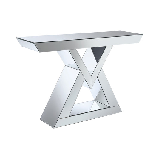 Cerecita Console Table with Triangle Base Clear Mirror