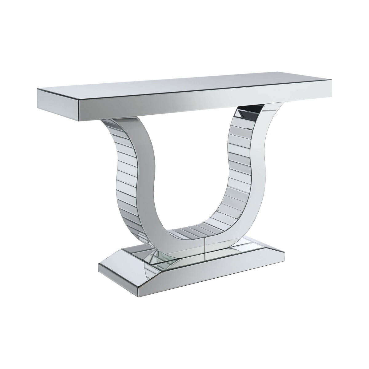 Saanvi Console Table with U-shaped Base Clear Mirror