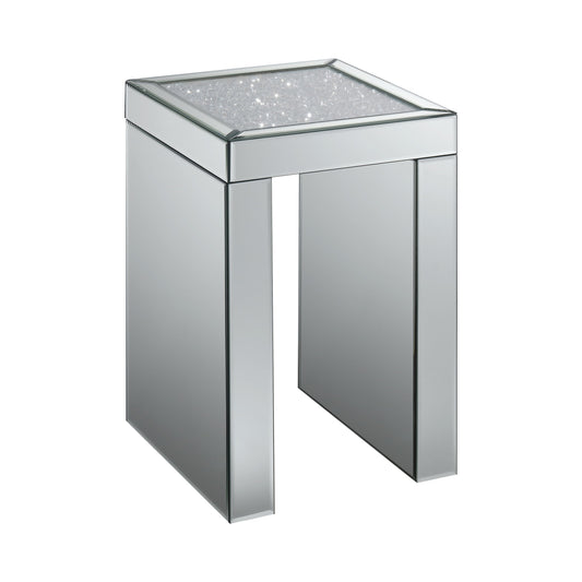 Audrey Square Chairside Table Clear Mirror