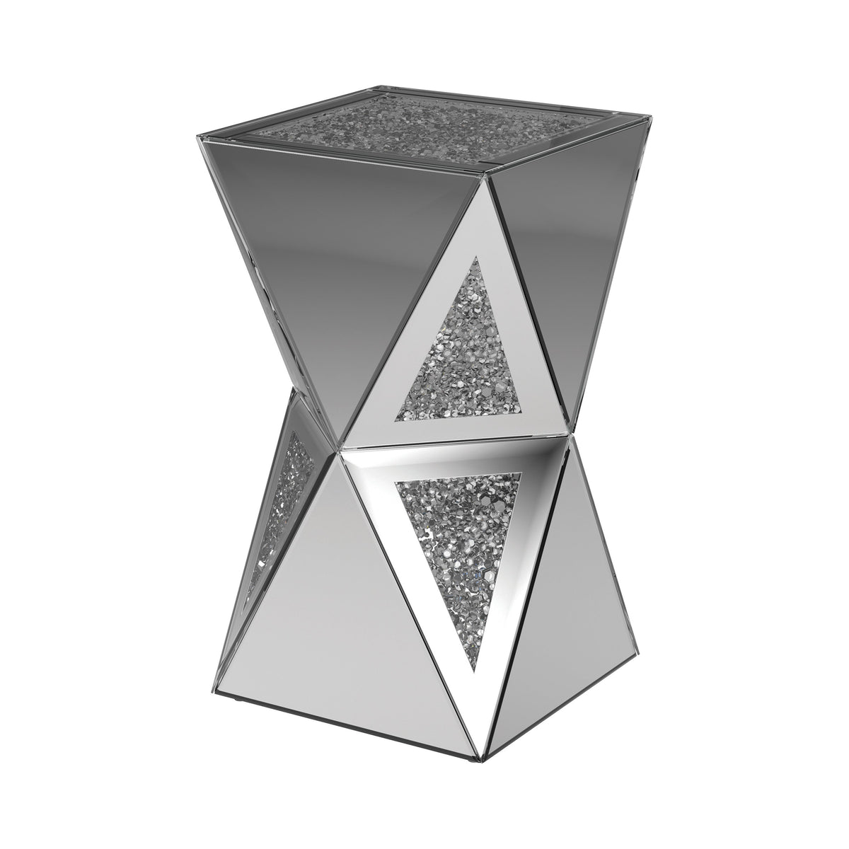 Matheo Geometric Side Table Silver