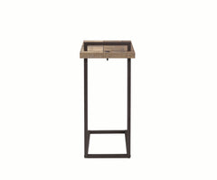 Maxwell Rectangular Top Accent Table with USB Port Weathered Pine