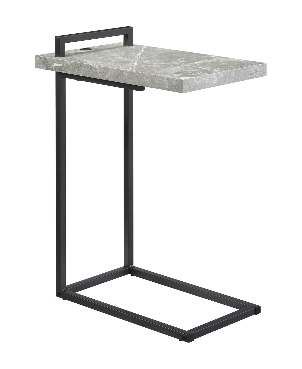 Maxwell C-shaped Accent Table Cement and Gunmetal